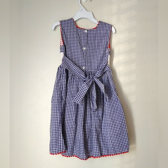 VIVE LA FÊTE Girls Gingham Lighthouse Smocked Dress - Picture 2 of 4